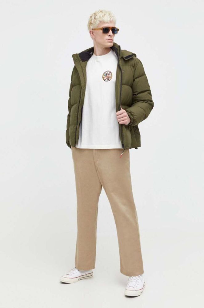 Пухова куртка Tommy Jeans чоловіча колір зелений зимова (3650877) фото 2