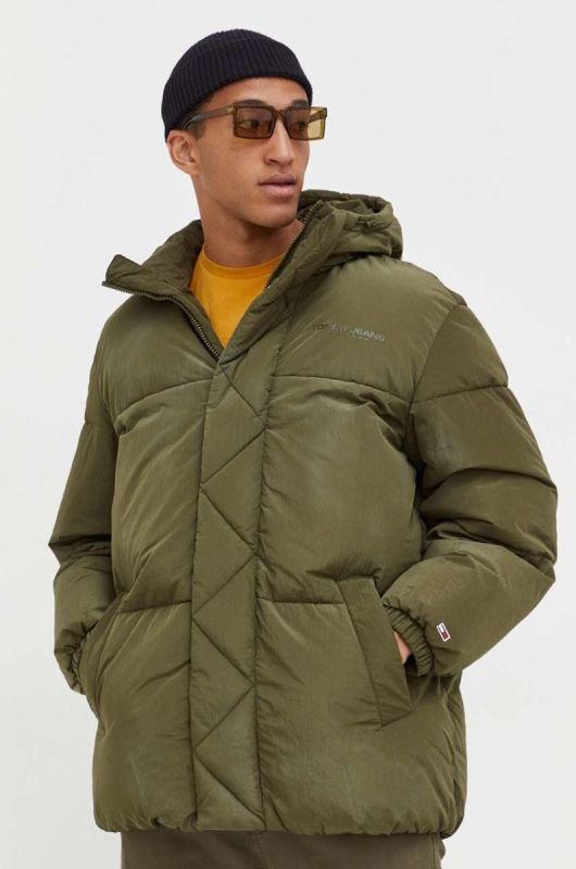 Куртка Tommy Jeans чоловіча колір зелений зимова