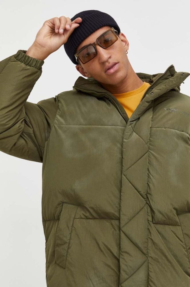 Куртка Tommy Jeans чоловіча колір зелений зимова фото 4