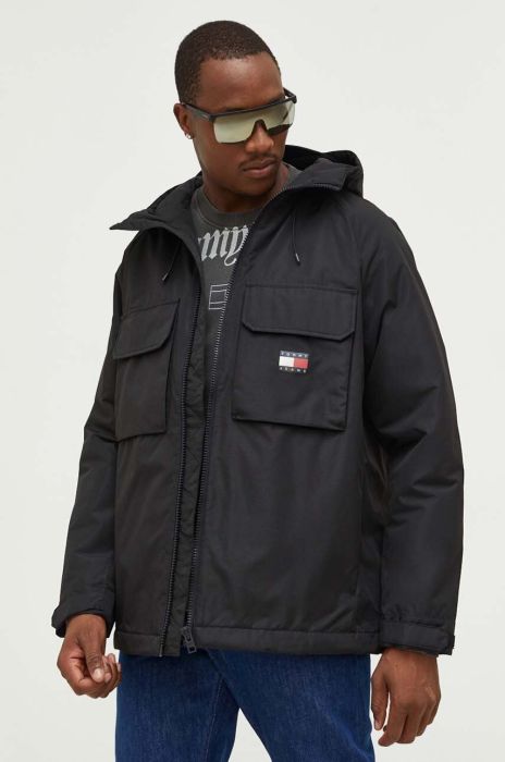 Куртка Tommy Jeans чоловіча колір чорний перехідна oversize