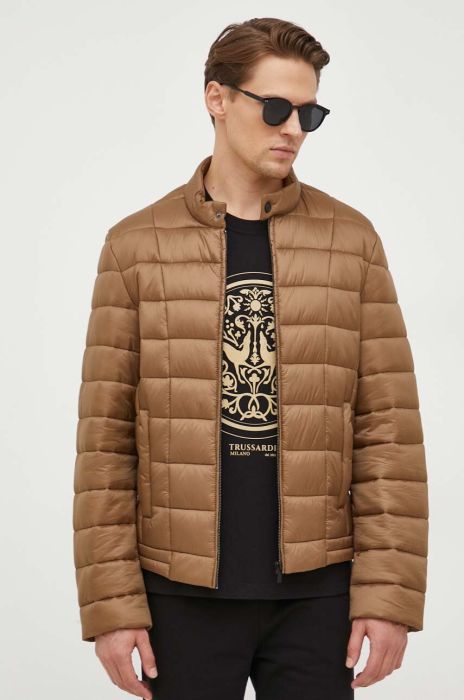 Куртка Trussardi чоловіча колір коричневий перехідна