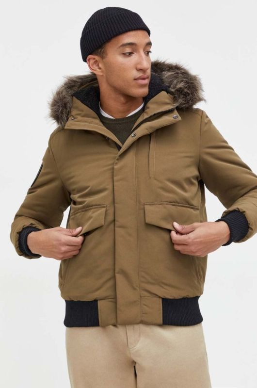 Куртка Superdry чоловіча колір зелений зимова (3575159)