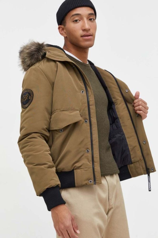 Куртка Superdry чоловіча колір зелений зимова (3575159) фото 6