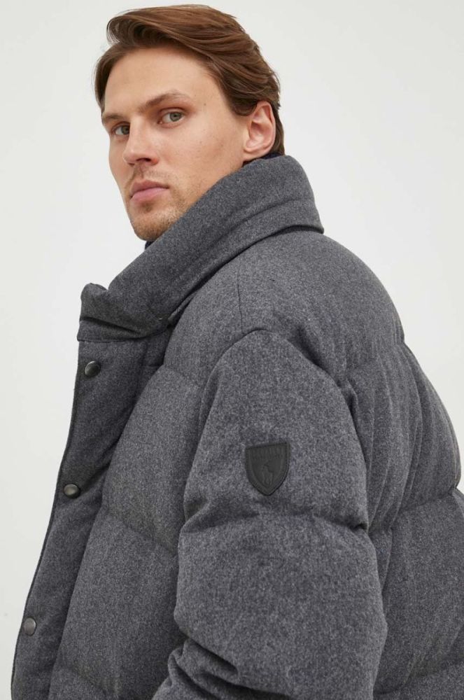 Вовняна пухова куртка Polo Ralph Lauren колір сірий зимова фото 4
