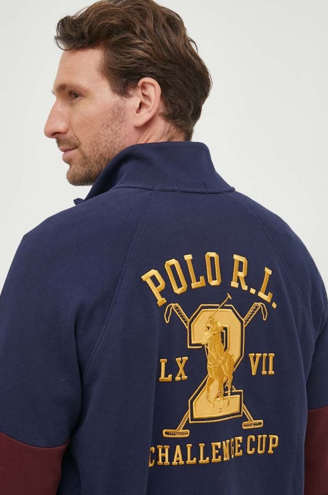 Кофта Polo Ralph Lauren чоловіча колір синій з аплікацією (3523664)