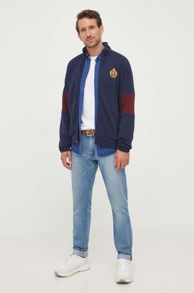 Кофта Polo Ralph Lauren чоловіча колір синій з аплікацією (3523664) фото 2