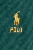 Вельветова кофта Polo Ralph Lauren колір зелений однотонна