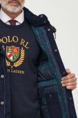 Вельветова пухова куртка Polo Ralph Lauren колір синій зимова