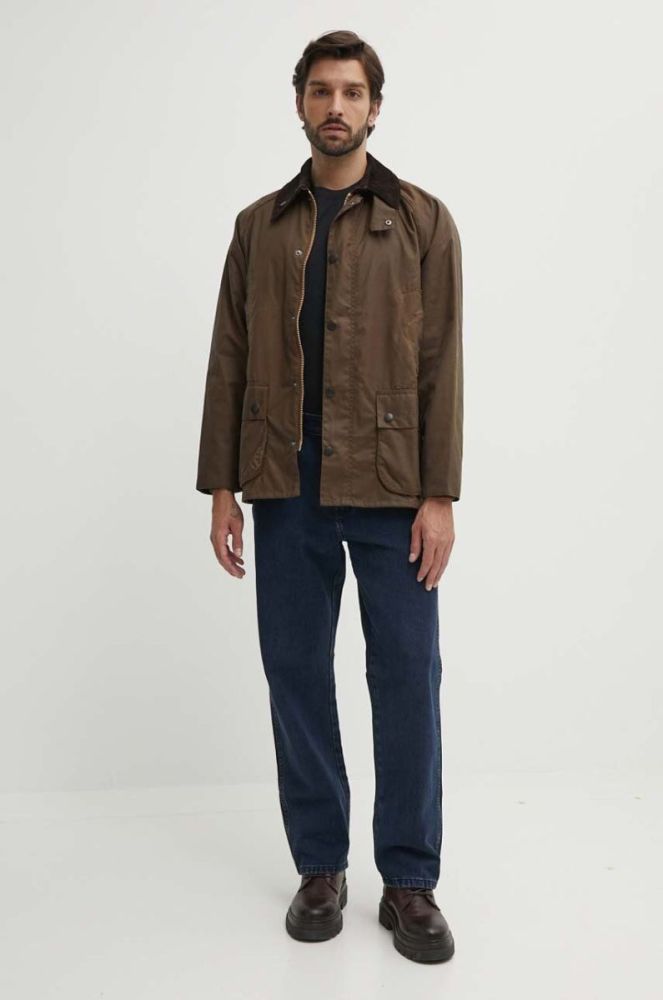 Куртка Barbour чоловіча колір коричневий перехідна фото 2