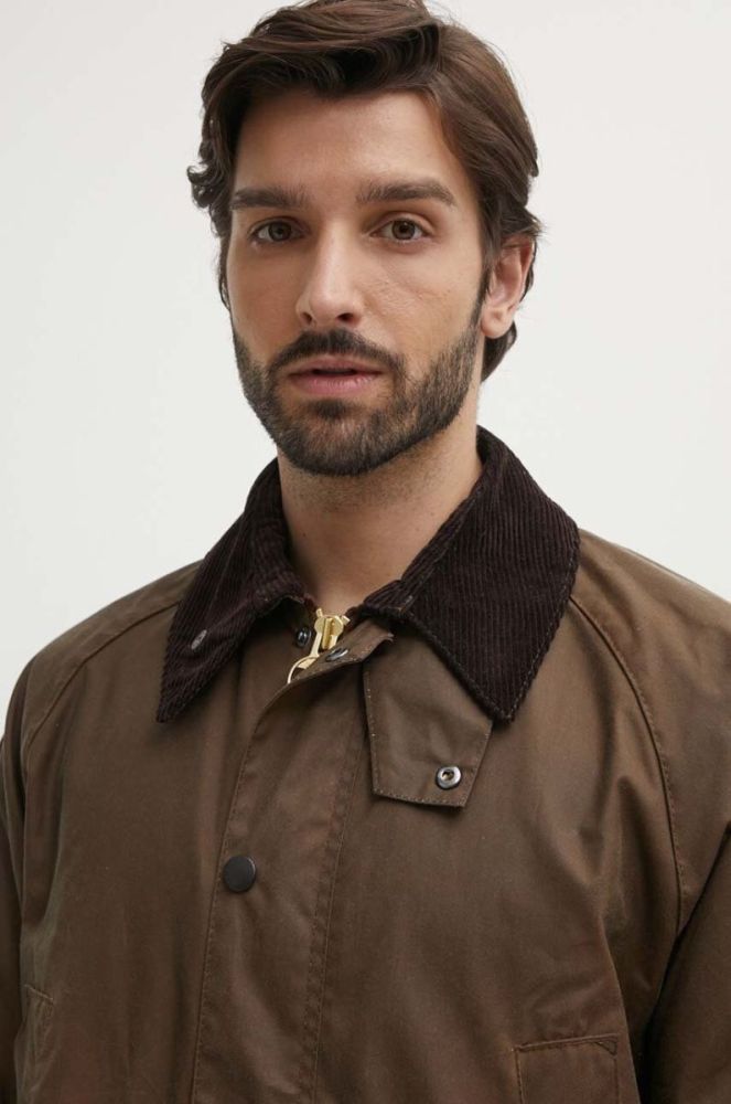 Куртка Barbour чоловіча колір коричневий перехідна фото 4