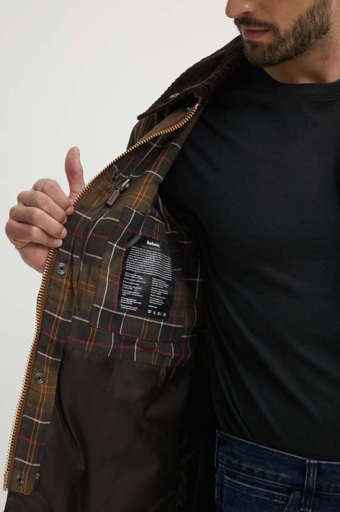 Куртка Barbour чоловіча колір коричневий перехідна фото 7