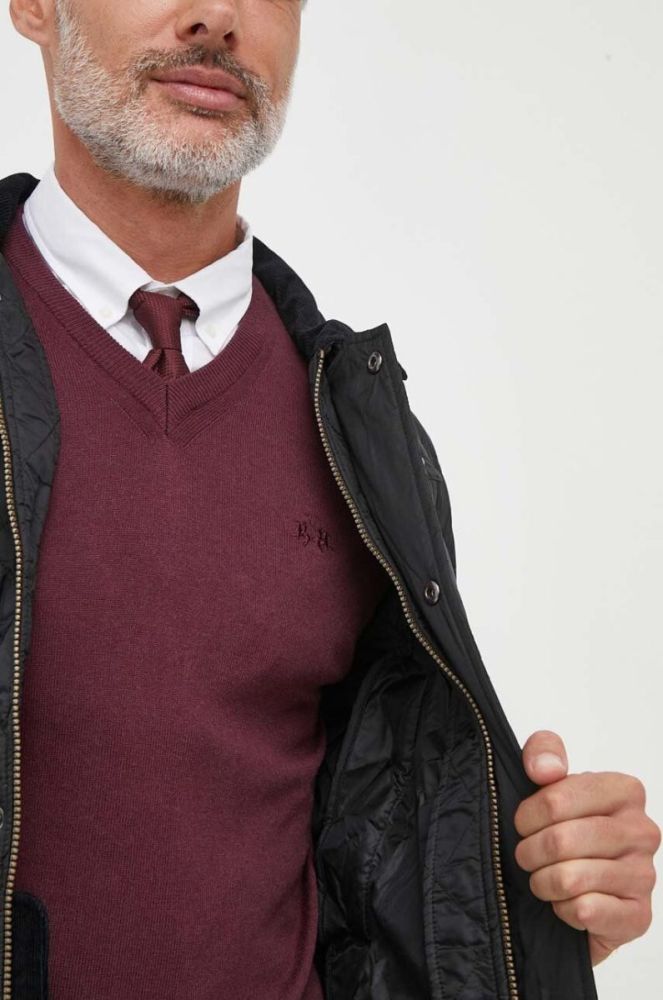 Куртка Barbour чоловіча колір чорний перехідна (3496873) фото 7