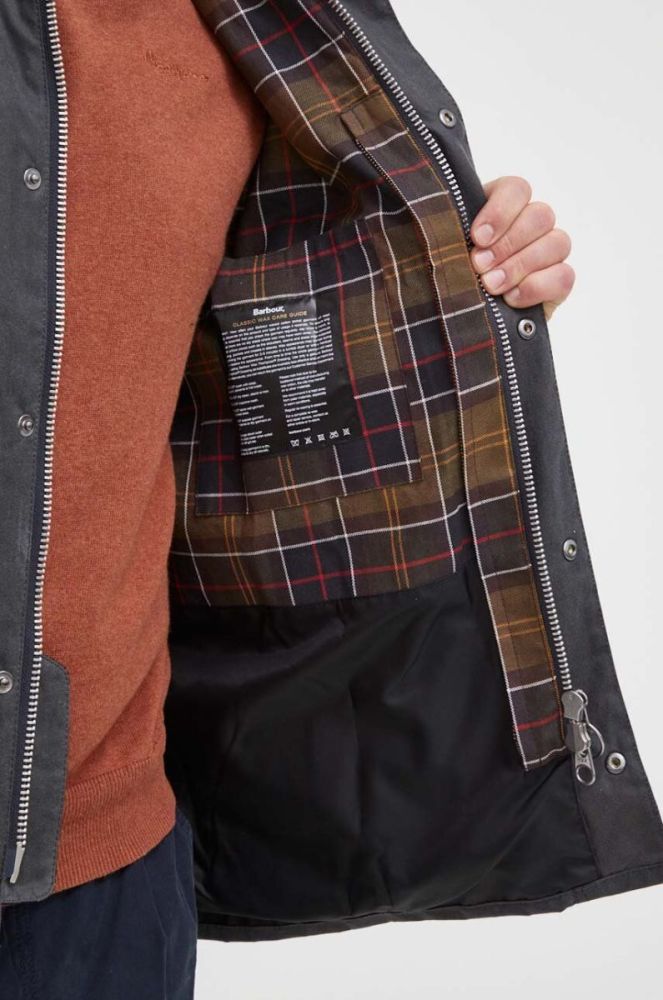 Куртка Barbour чоловіча колір сірий перехідна фото 6