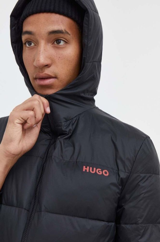 Куртка HUGO чоловіча колір чорний перехідна (3481795) фото 4