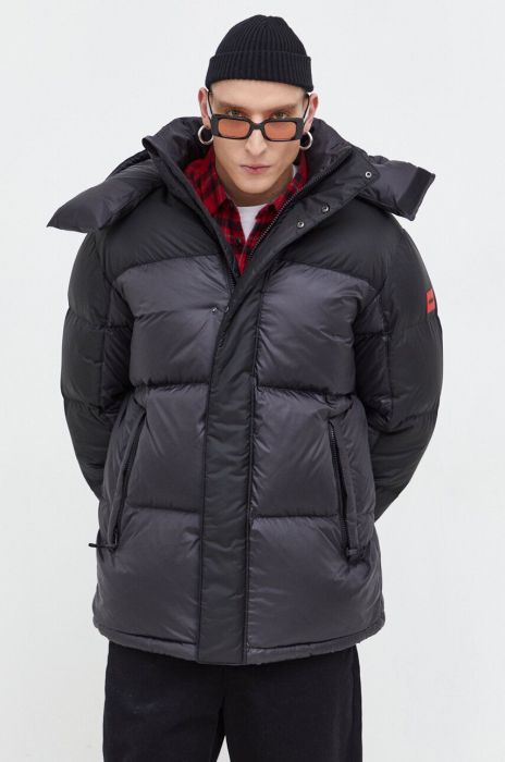 Пухова куртка HUGO чоловіча колір сірий зимова (3577993)