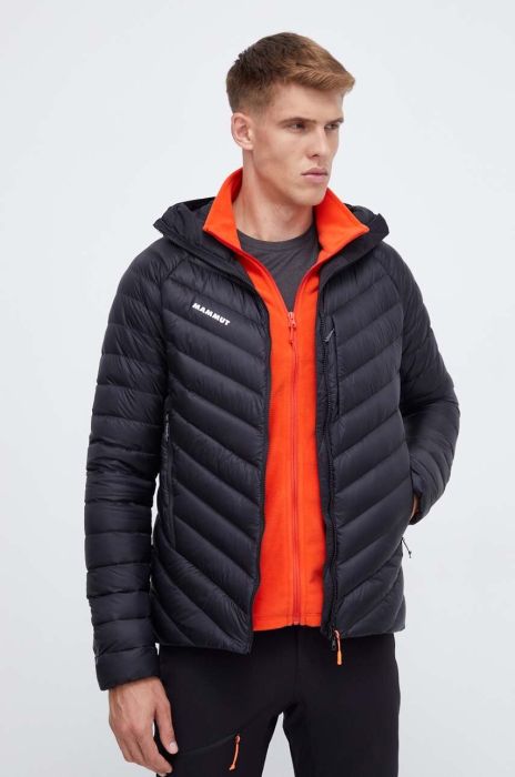 Спортивна пухова куртка Mammut Broad Peak IN Hooded колір чорний