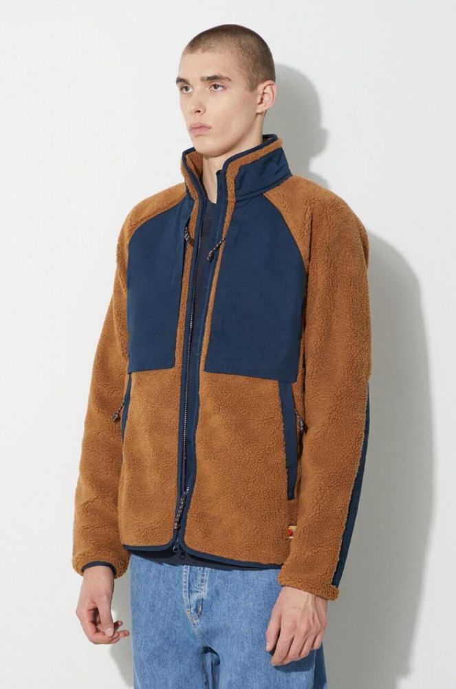 Куртка Fjallraven Vardag Pile чоловіча колір коричневий перехідна фото 4