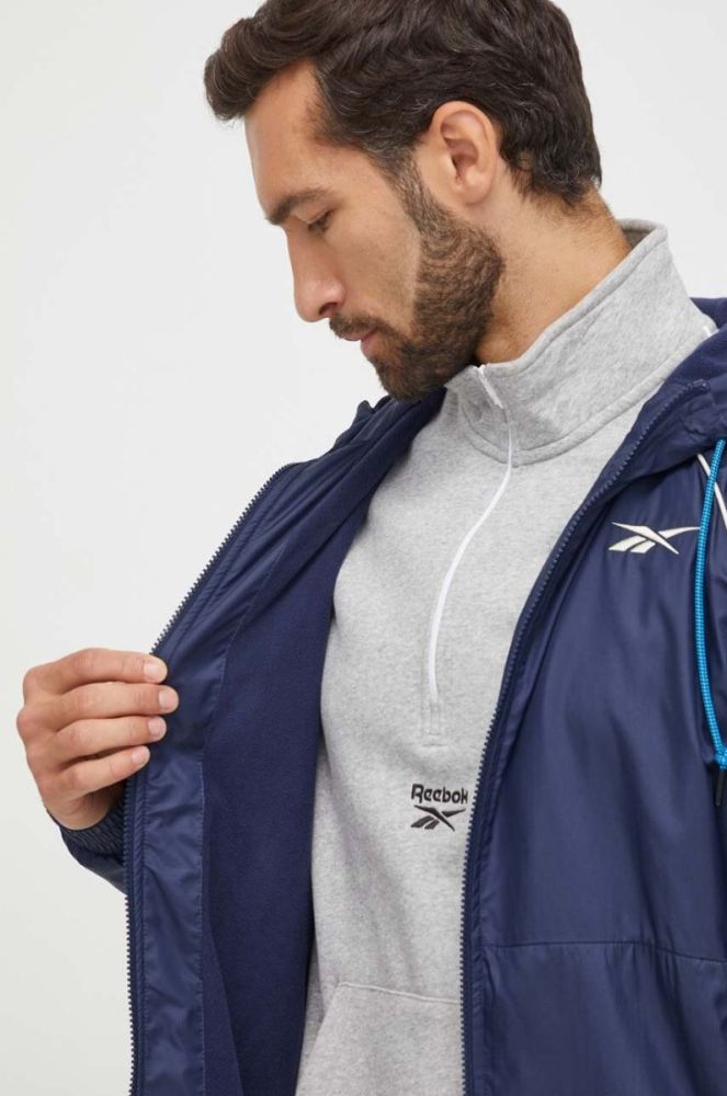 Куртка Reebok чоловіча колір синій перехідна oversize фото 6
