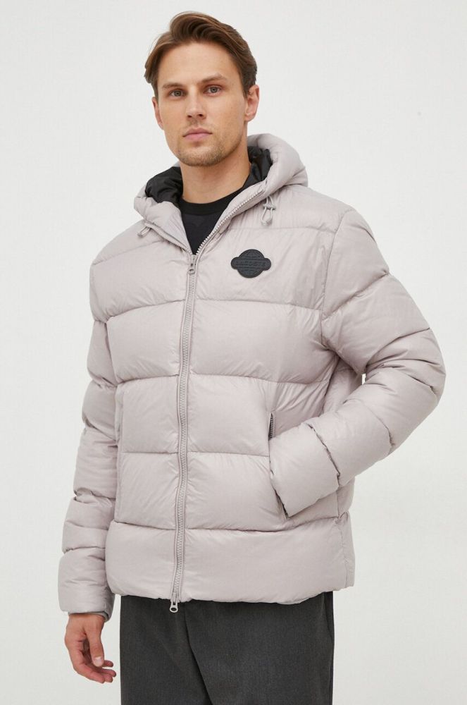 Пухова куртка Lacoste чоловіча колір сірий зимова