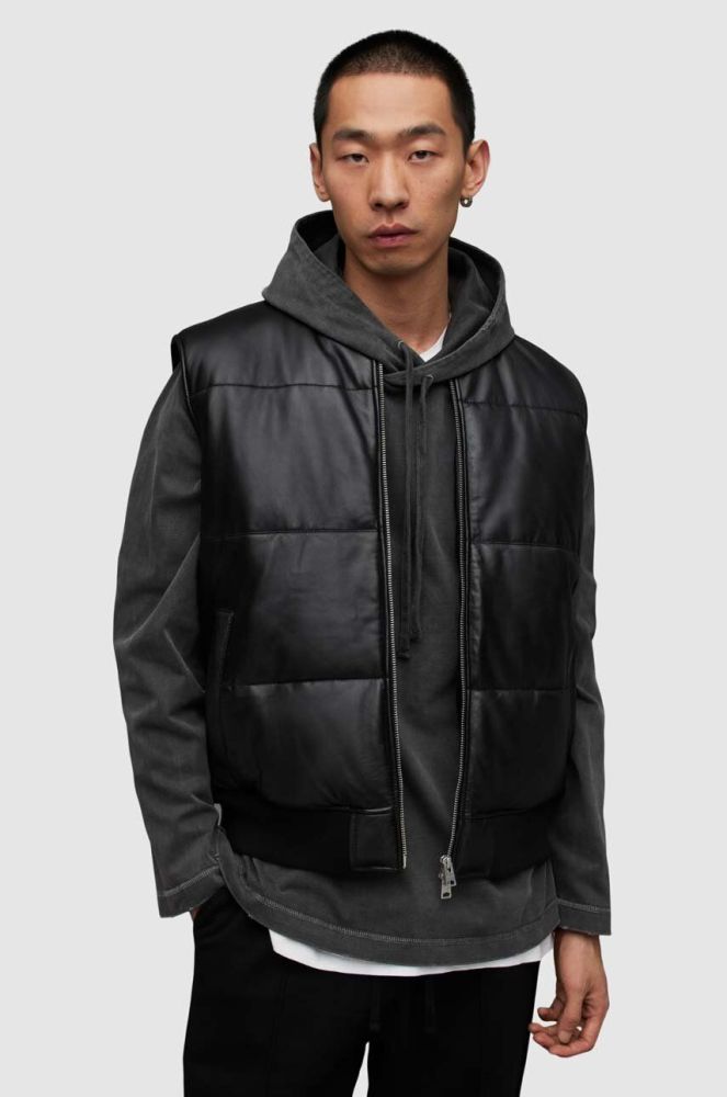 Безрукавка AllSaints ML007Y NARO PUFFER JACKET чоловіча колір чорний перехідна