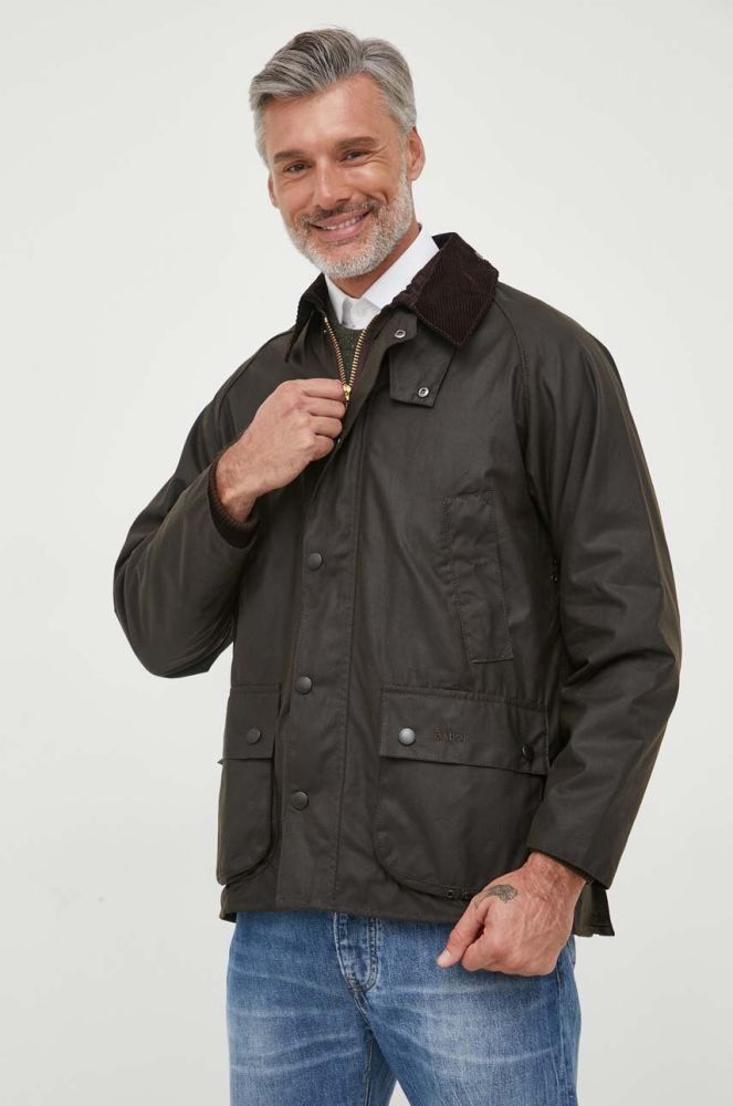 Бавовняна куртка Barbour колір коричневий перехідна (3493045)