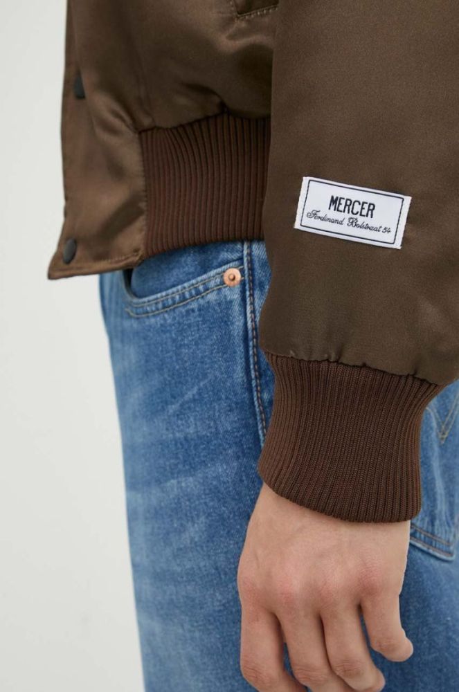 Куртка-бомбер Mercer Amsterdam колір коричневий перехідна oversize фото 13