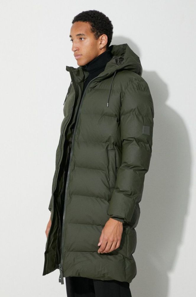 Куртка Rains 15130 Jackets колір зелений зимова фото 4