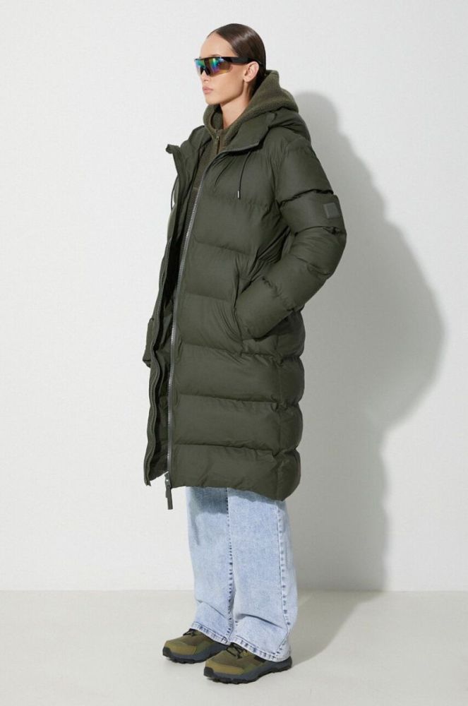 Куртка Rains 15130 Jackets колір зелений зимова фото 5