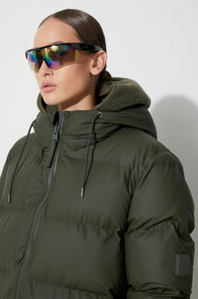 Куртка Rains 15130 Jackets колір зелений зимова фото 7