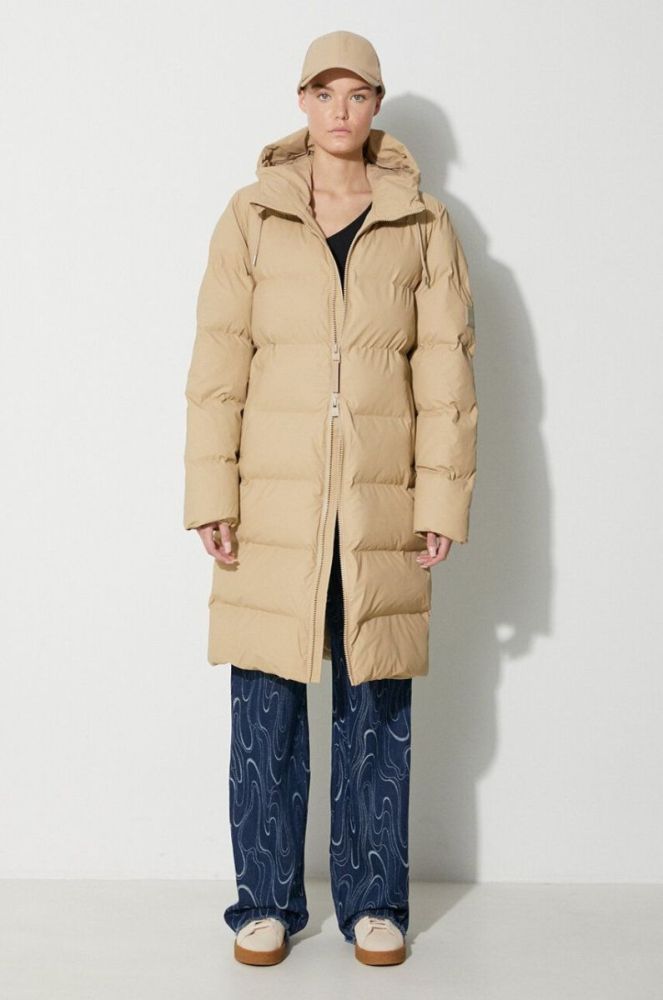 Куртка Rains 15130 Jackets колір бежевий зимова фото 3