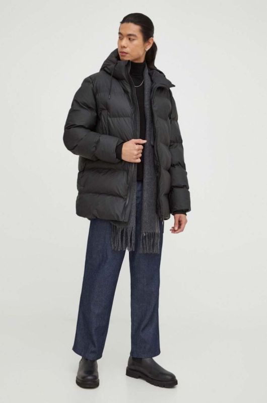 Куртка Rains 15190 Jackets колір чорний зимова фото 2