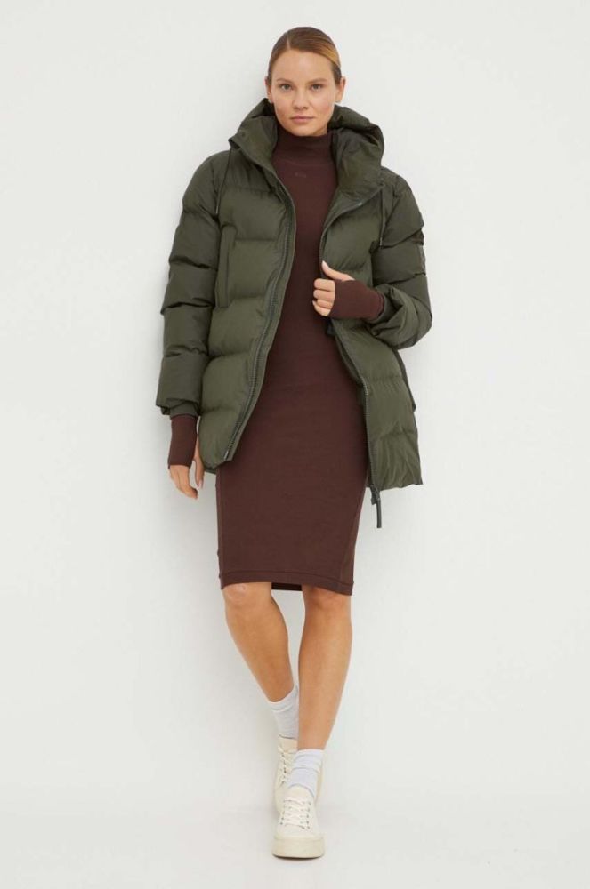 Куртка Rains 15190 Jackets колір зелений зимова фото 3
