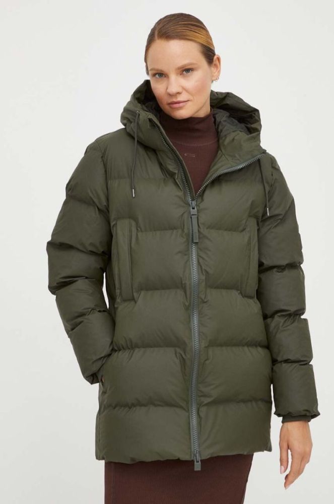Куртка Rains 15190 Jackets колір зелений зимова фото 5