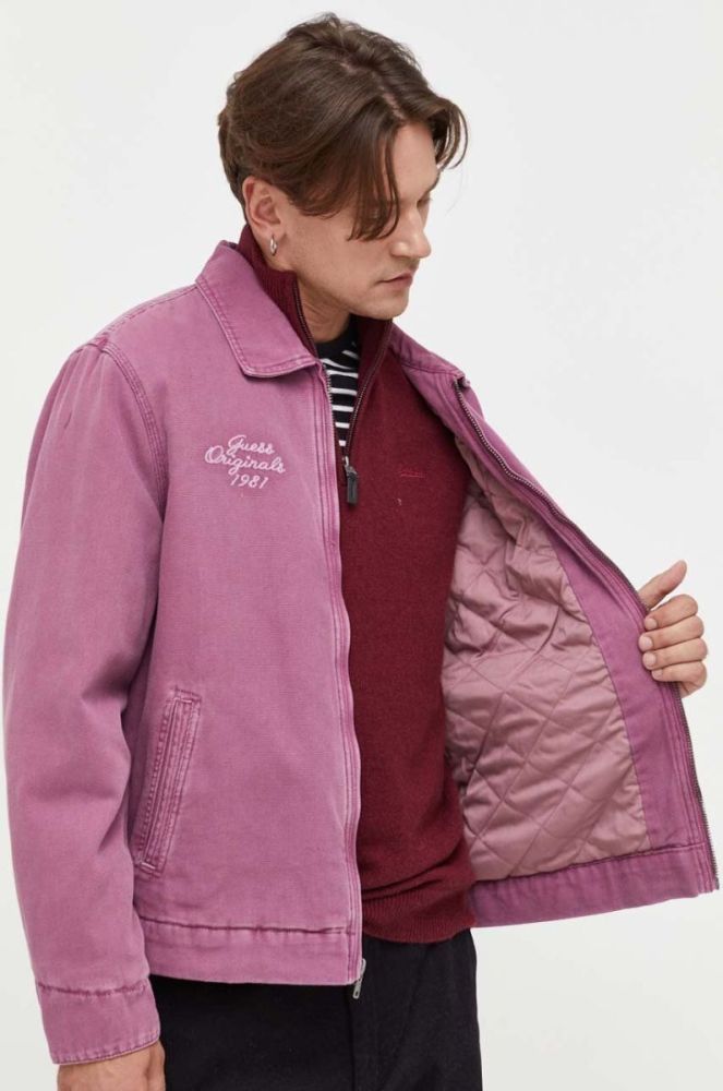 Джинсова куртка Guess Originals колір фіолетовий перехідна фото 11