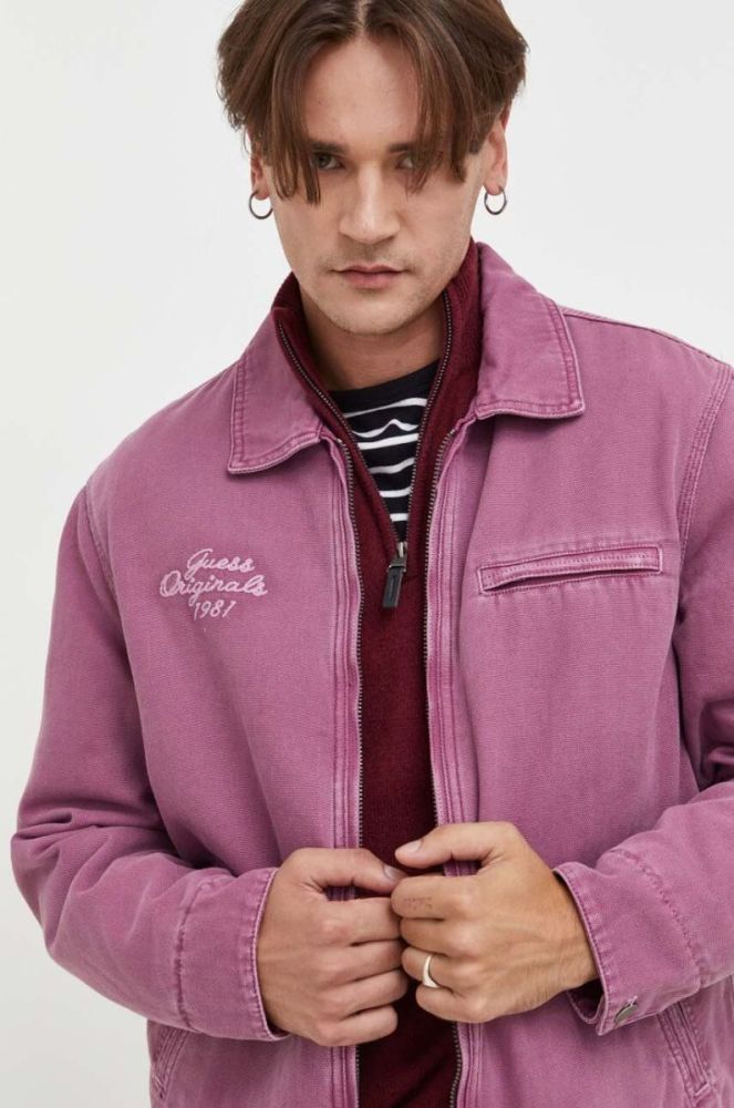 Джинсова куртка Guess Originals колір фіолетовий перехідна фото 8
