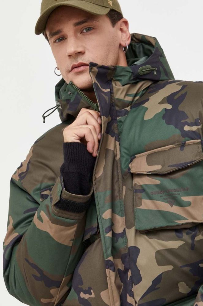 Куртка Guess Originals колір зелений зимова фото 8