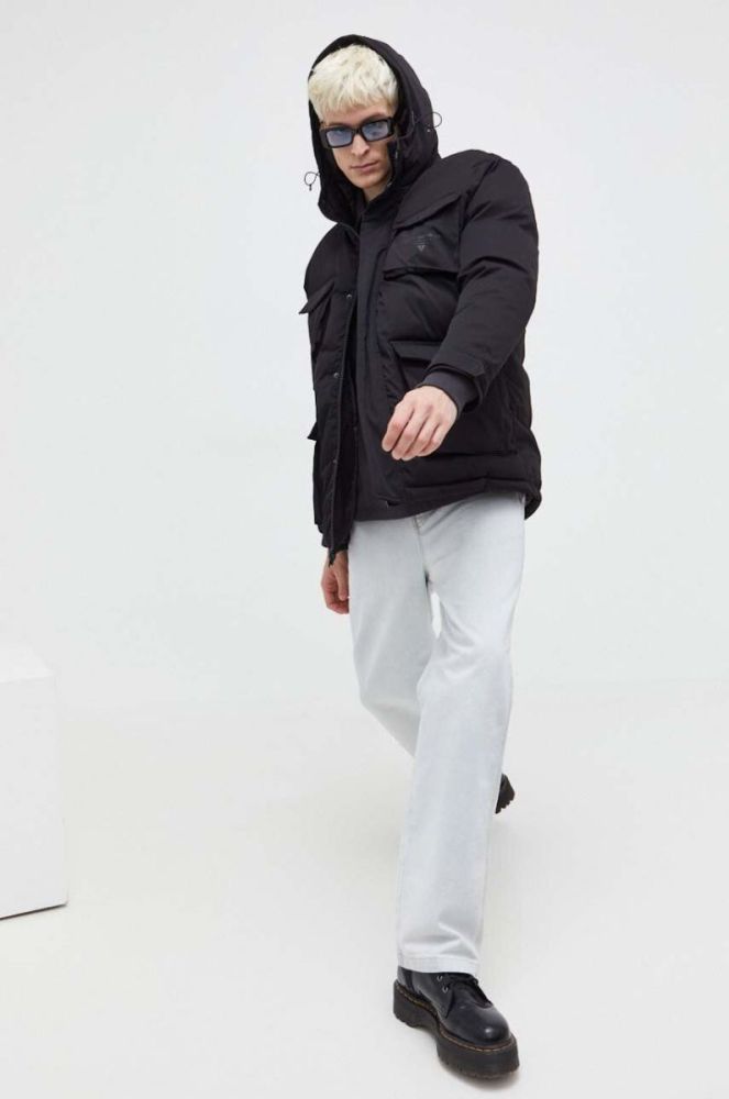 Куртка Guess Originals колір чорний зимова фото 4