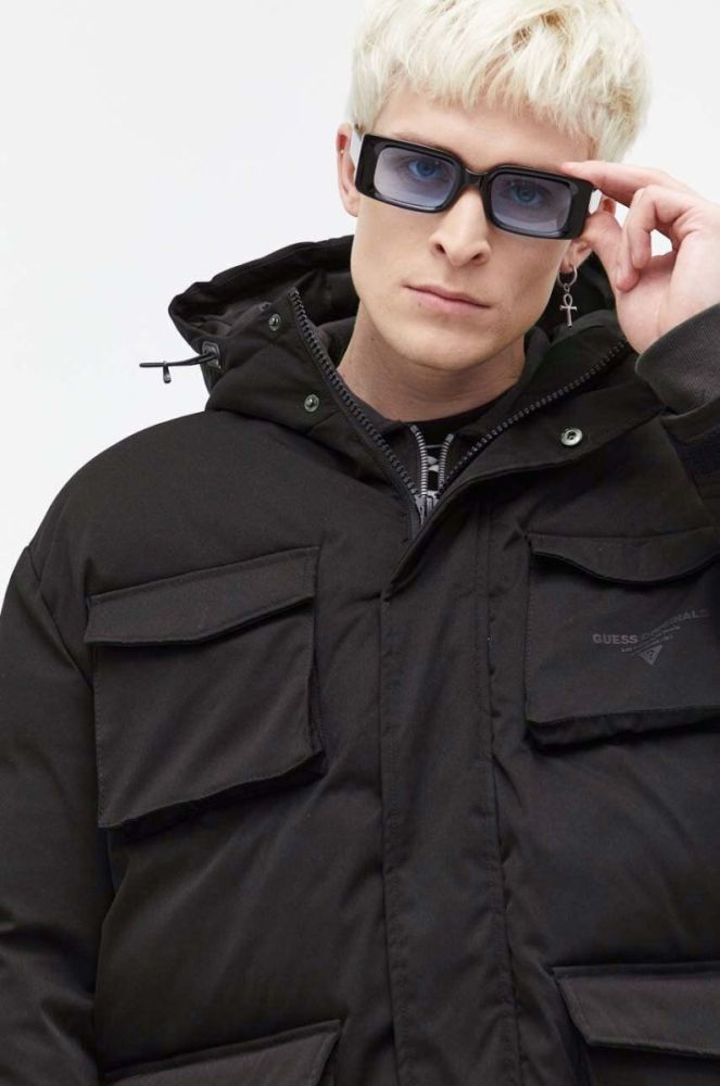 Куртка Guess Originals колір чорний зимова фото 8