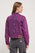 Джинсова куртка Guess Originals перехідна колір рожевий (3541855)
