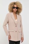 Піджак Notes du Nord колір бежевий oversize однотонна