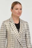 Піджак з домішкою вовни Guess колір золотий двобортний візерунок
