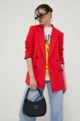 Піджак HUGO колір червоний двобортний однотонна