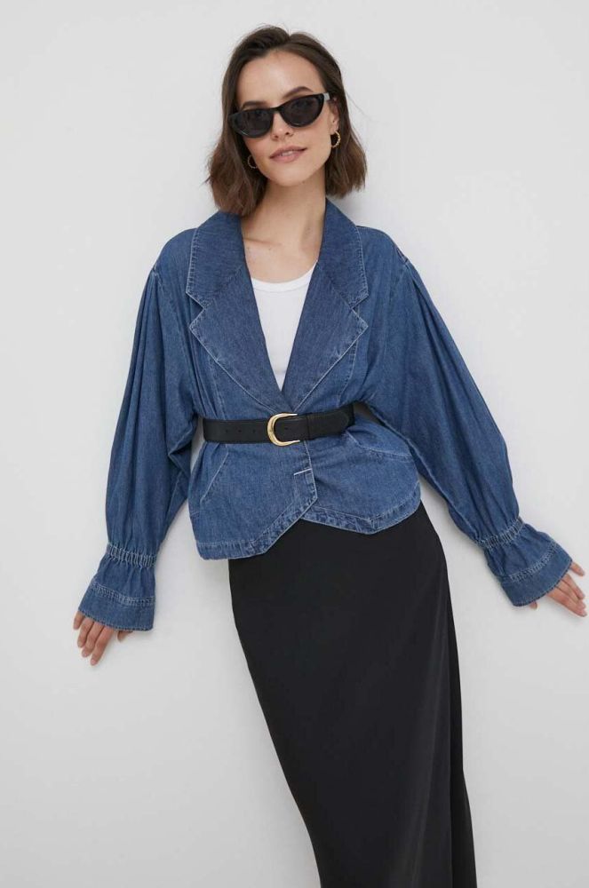 Джинсовий піджак Dkny oversize однотонна колір блакитний