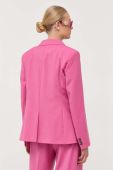 Льняний жакет Weekend Max Mara колір рожевий однобортний однотонна