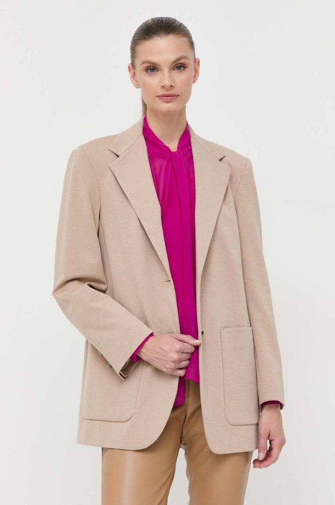Піджак Weekend Max Mara колір бежевий однобортний однотонна фото 4