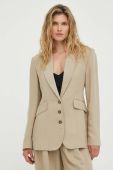 Піджак з домішкою льону Herskind колір бежевий однобортний однотонна (3342252)