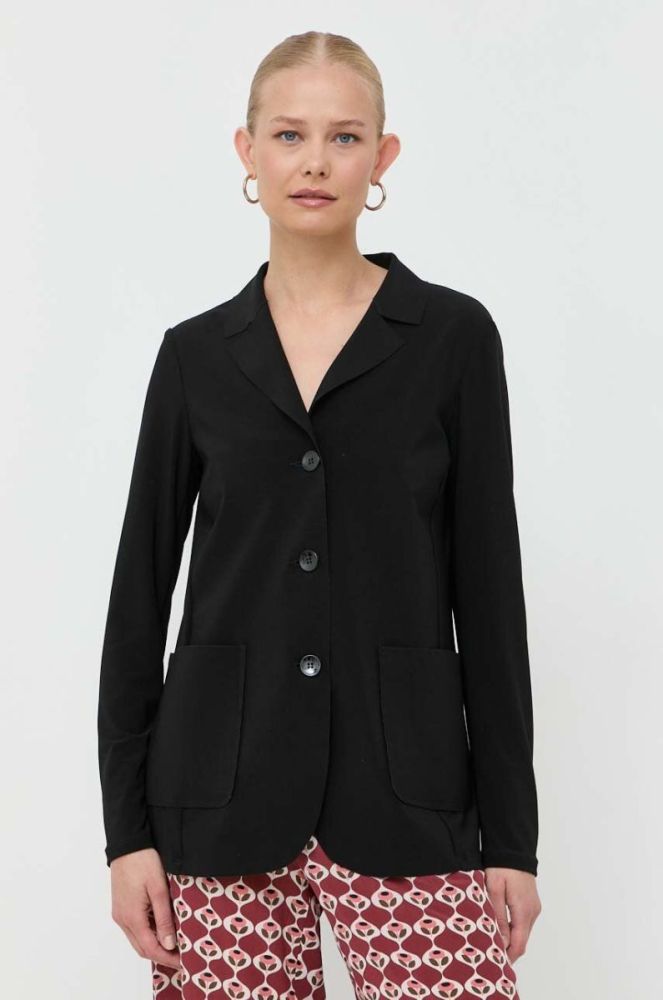 Піджак Max Mara Leisure колір чорний однобортний однотонна фото 4