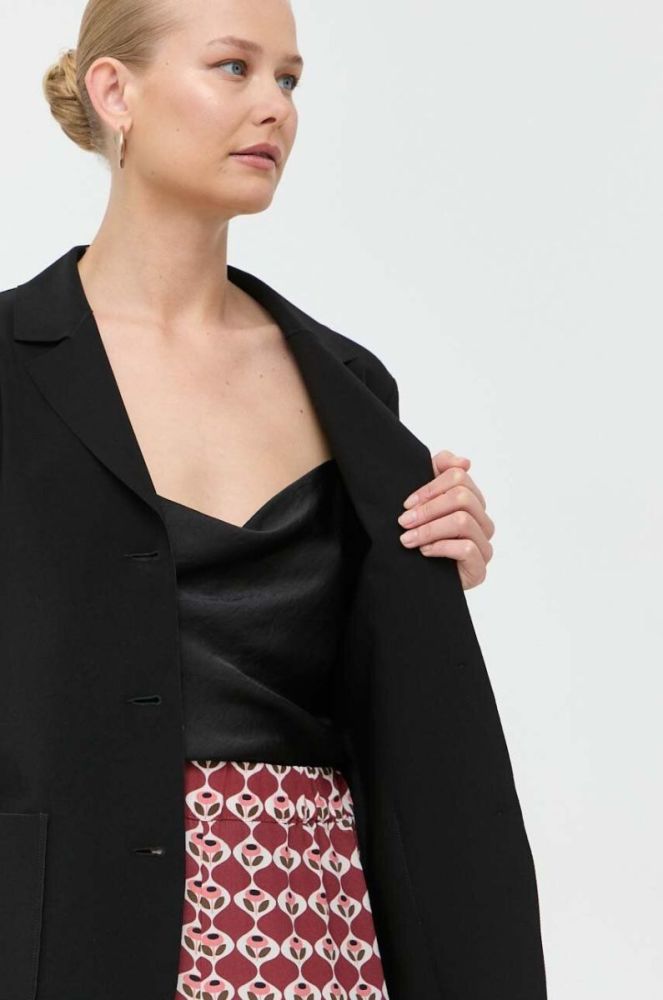Піджак Max Mara Leisure колір чорний однобортний однотонна фото 7