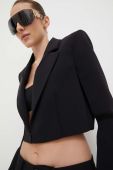 Піджак Patrizia Pepe колір чорний однобортний однотонна (3383489)