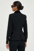 Піджак Elisabetta Franchi колір чорний двобортний візерунок (3397877)